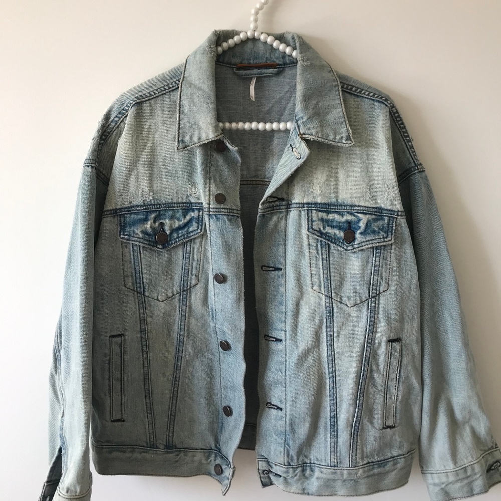 Free People Oversized Denim Jacket - XS/S